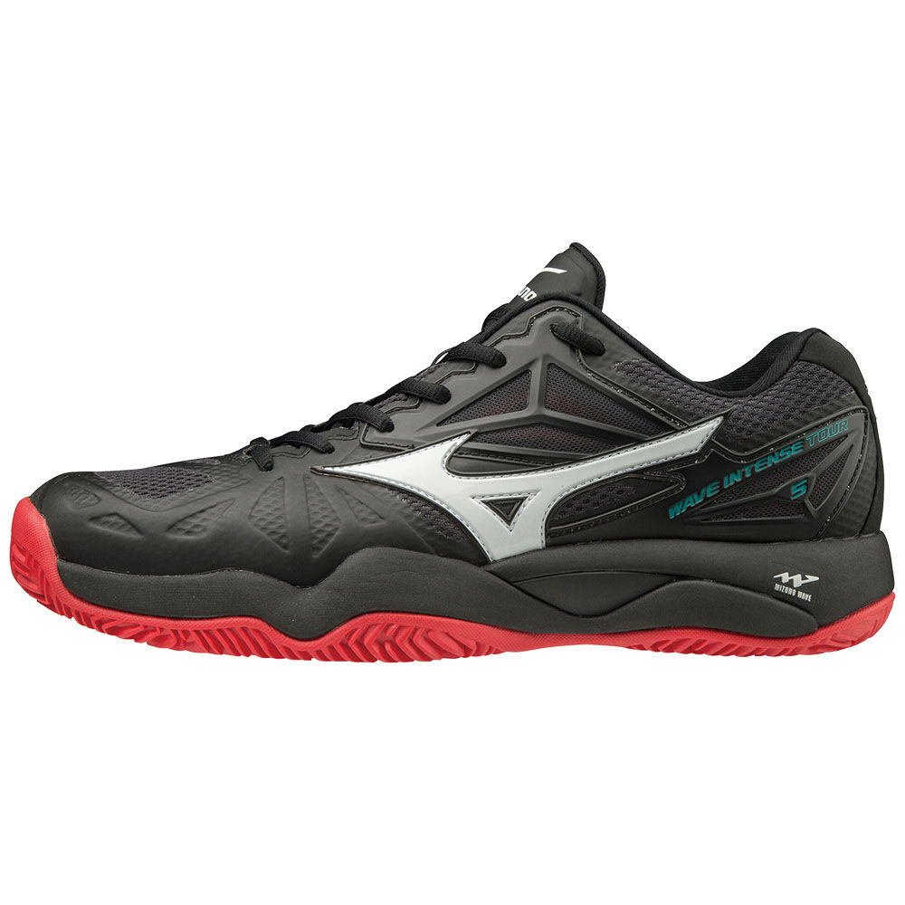 Mizuno WAVE INTENSE TOUR 5 CC Férfi Teniszcipő Fekete/Fehér/Rózsaszín YAT356948